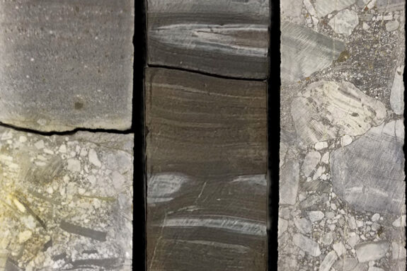 Three different rock core samples